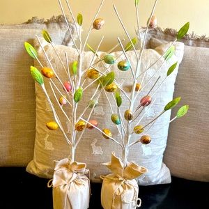 Two Table Top Easter Egg Tree Decor
